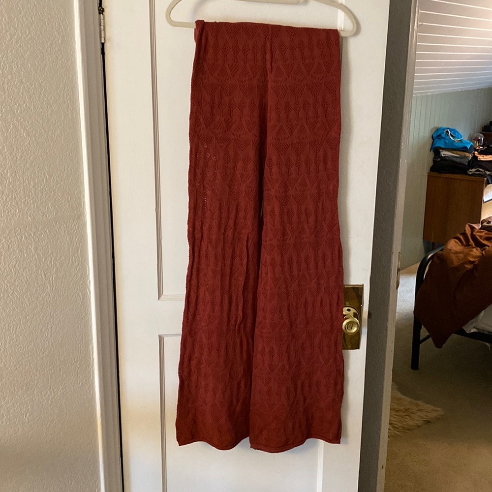 Anthropologie Terracotta Wide Leg Pants - Picture 3 of 4